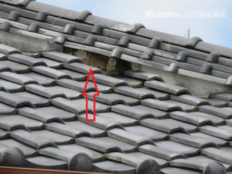 漆喰破損ヶ所