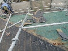 カバー工法に依る葺き替え