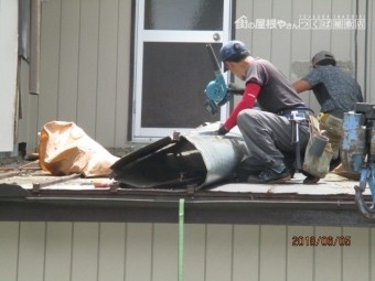 瓦棒屋根撤去工事