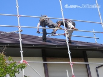 屋根足場撤去工事