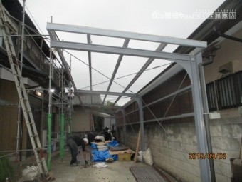 波板撤去工事