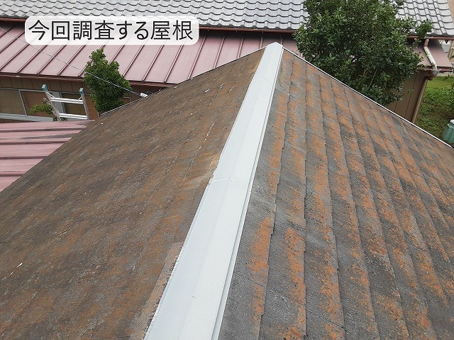 稲敷市でコロニアル屋根材に色褪せや苔発生！一部原因究明の雨漏り調査