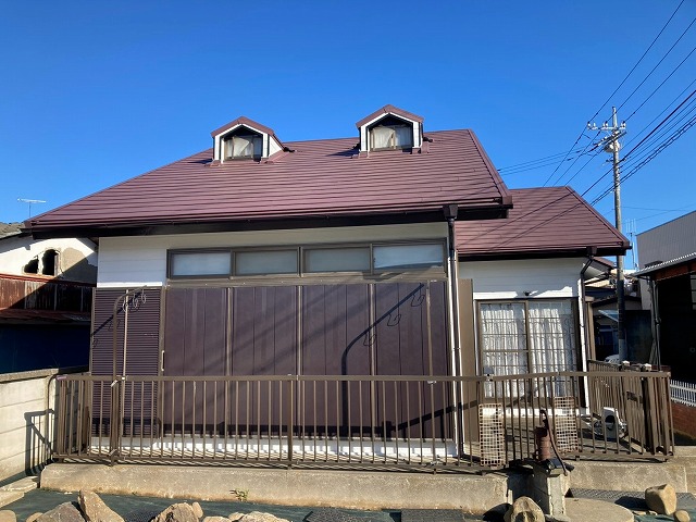 土浦市の空き家にしていた戸建て住宅にて行った外壁塗装リフォームの完成後出来栄え