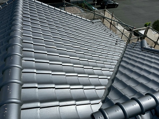 雨漏り修理のために行った葺き替え工事の完成後状況