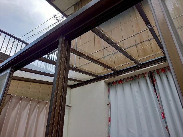 つくば市の火災保険を利用して行ったサンルームポリカ屋根張り替え修理の完成後状況