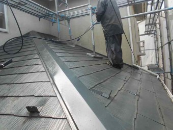屋根高圧洗浄工事