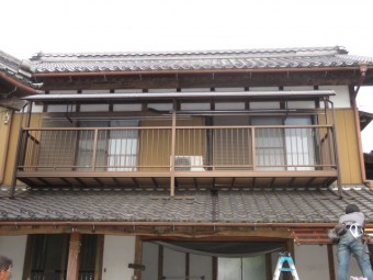 ベランダやね工事