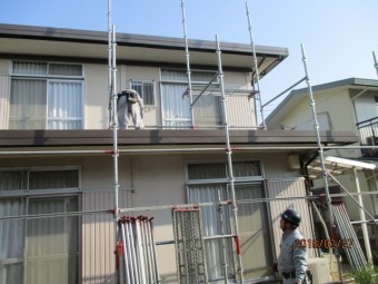 足場解体作業