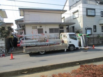 足場解体作業