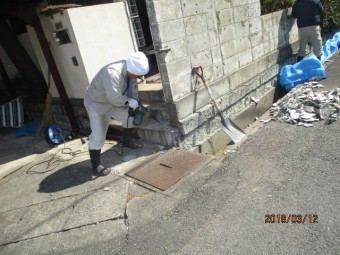 外塀セメント塗替え工事
