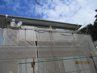 軒天塗装工事1