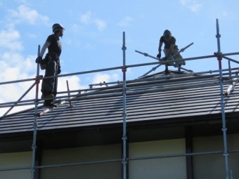 屋根足場撤去工事