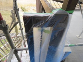 塗装工事の為の養生工事