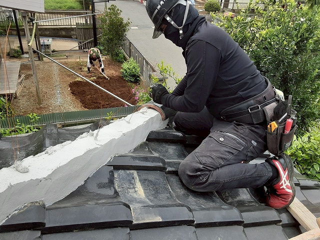 新しい漆喰の施工