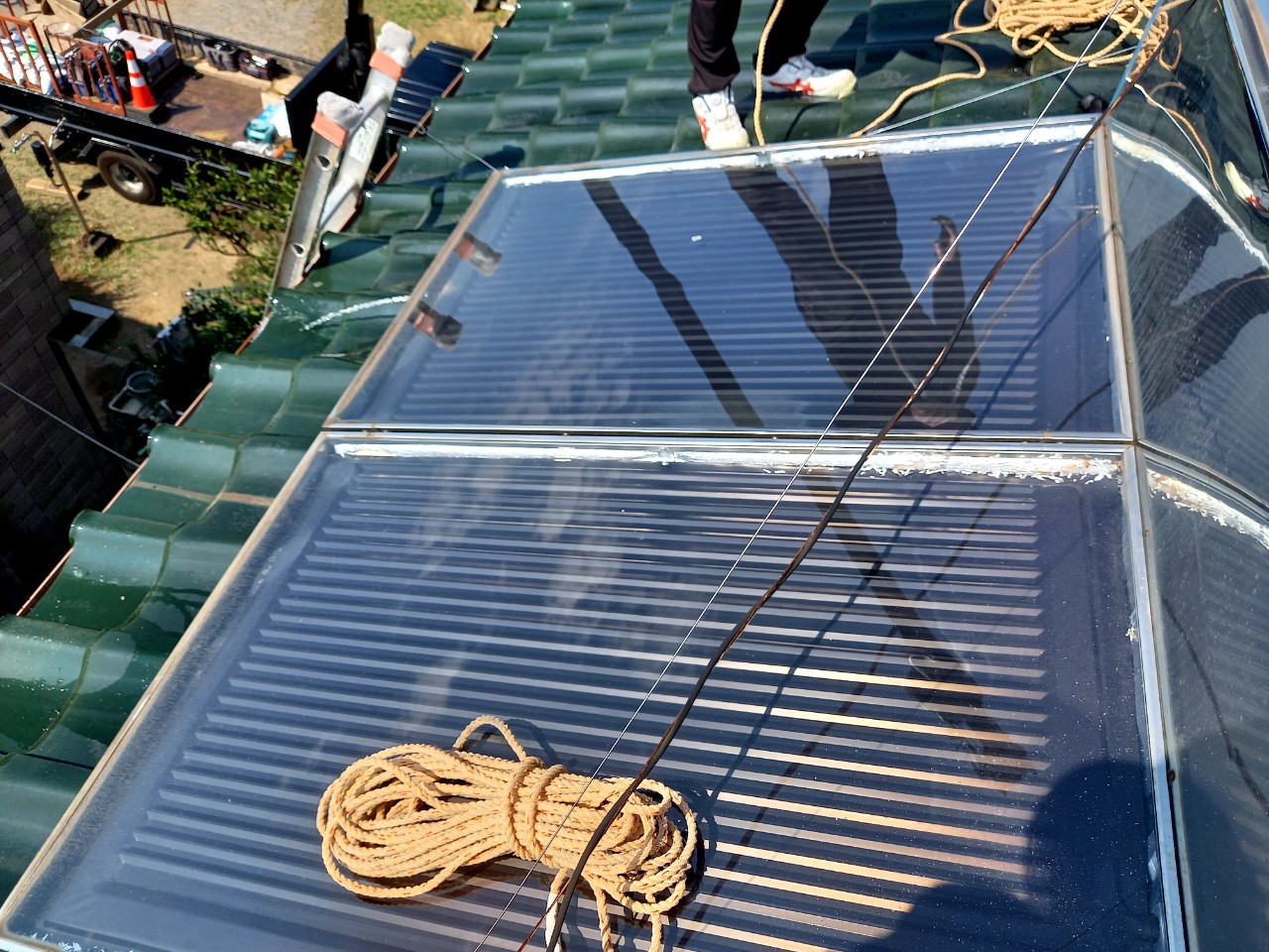 朝日ソーラーを降ろす段取り