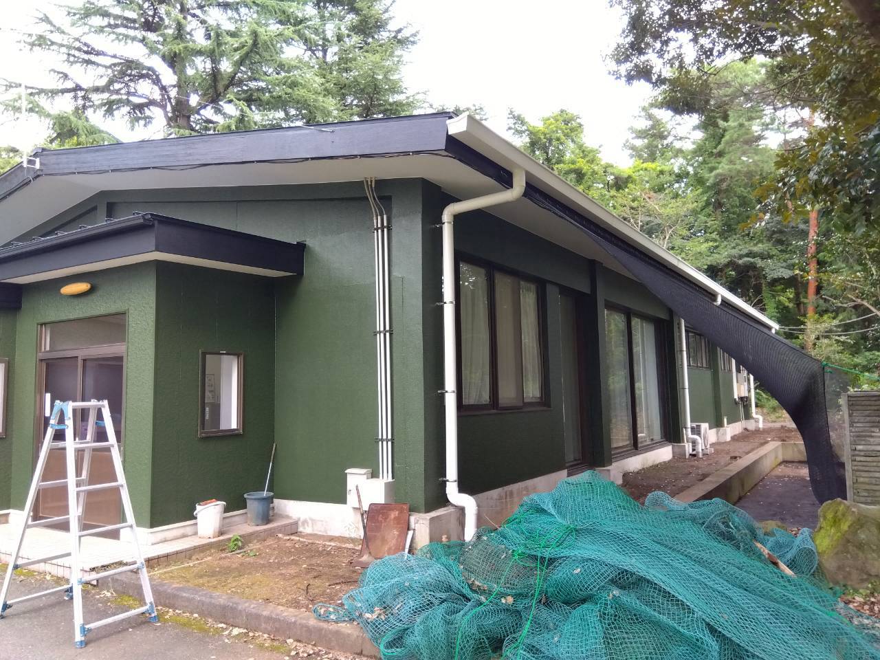 つくばみらい市　施工中の建物全体の様子