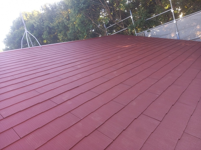 工事完了したコロニアルスレート屋根